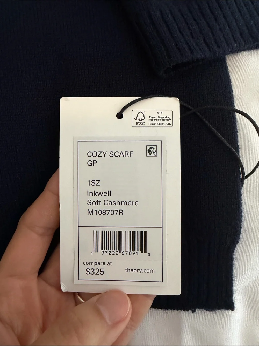 Theory Men's Scarf in Navy Blue